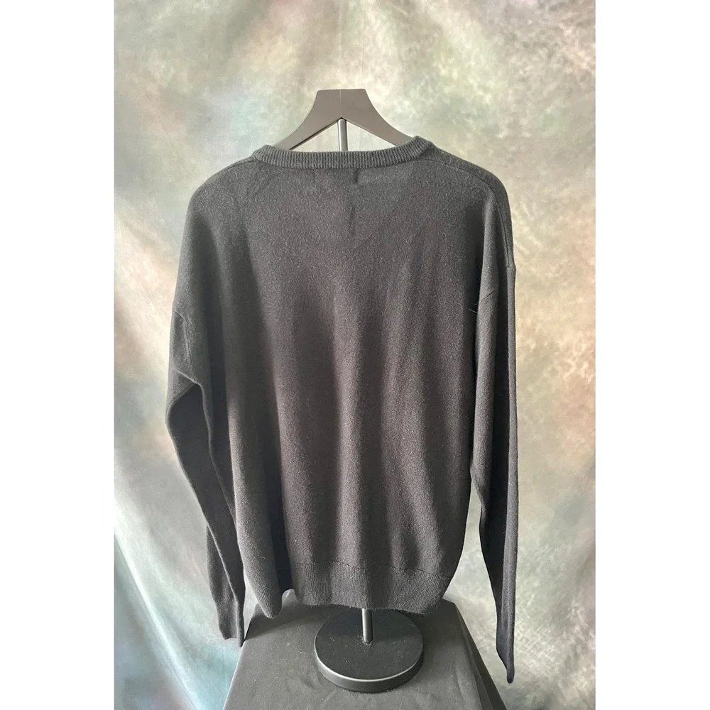 Polo Ralph Lauren Vintage 100%‎ Cashmere Golf Sweater Mens XL V Neck Embroidered